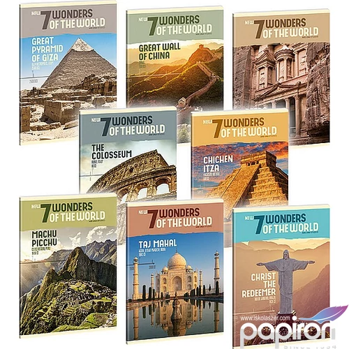 Füzet 27-40 A5 kockás Ars Una 7Wonders 40lapos 18' 93148641 prémium füzet négyzethálós
