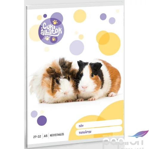 Füzet 27-32 A5 kockás Ars Una Cuki-Tengerimalac (5308) 23 53633088 prémium füzet négyzethálós