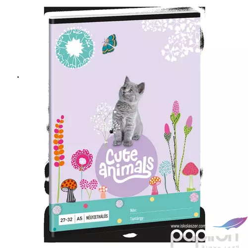Füzet 27-32 A5 kockás Ars Una Cute Animals-kitten (5368) 24 cica 53633682