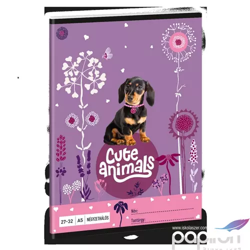 Füzet 27-32 A5 kockás Ars Una Cute Animals-puppy (5369) 24 TACSKÓ 53633699