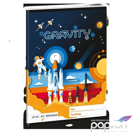 Füzet 27-32 A5 kockás Ars Una Gravity (5367) 24 űrhajó 53633675 prémium füzet négyzethálós