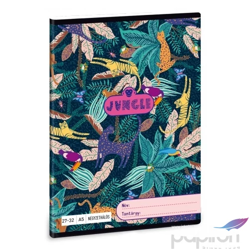 Füzet 27-32 A5 kockás Ars Una Jungle (5062) 21 53630629 prémium füzet négyzethálós