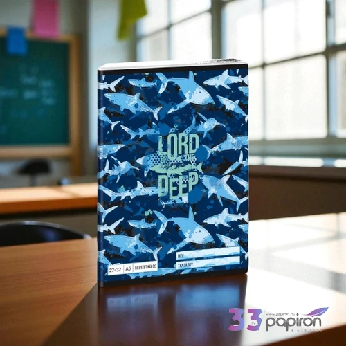 Füzet 27-32 A5 kockás Ars Una Lord of the Deep cápa (5337) 24 53633378 prémium füzet négyzethálós