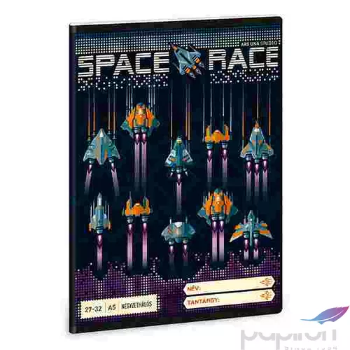 Füzet 27-32 A5 kockás Ars Una Space Race (5143) 22 prémium füzet négyzethálós