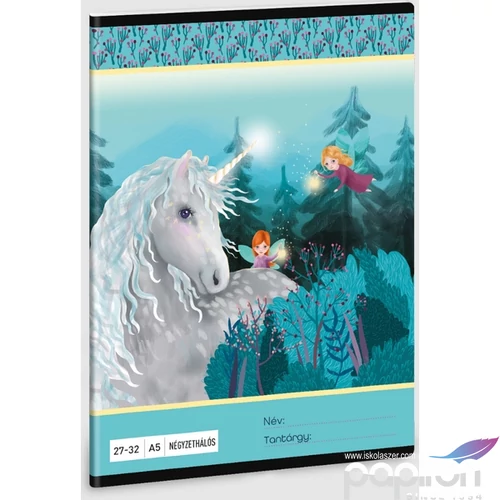 Füzet 27-32 A5 kockás Ars Una Stardust (5258) 23 unikornis 53632586 prémium füzet négyzethálós