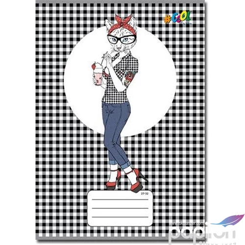 Füzet 27-32 A5 kockás Victoria Cool By Victoria Animal Fashion Irodai füzetek Victoria