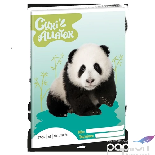 Füzet 27-32 A5 kockás Ars Una Cuki-Panda (5430) 24 53634306 prémium füzet négyzethálós