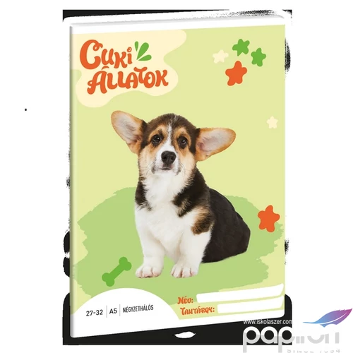 Füzet 27-32 A5 kockás Ars Una Cuki-Welsh Corgi (5432) 24 53634320 prémium füzet négyzethálós