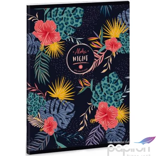 Füzet 27-40 A5 kockás Ars Una Extra kapcsos Aloha Night 21' 53140883 prémium füzet négyzethálós