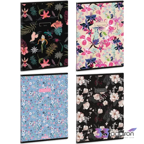 Füzet 31-32 A5 szótár Ars Una Flowers-mix (5521) 53165213 prémium füzet négyzethálós