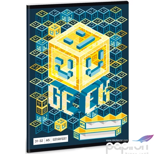 Füzet 31-32 A5 szótár Ars Una Geek - Kocka 19 93648073 A/5-ös 32lapos 70gr-os fehér pa