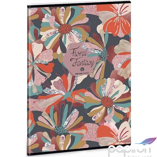 Füzet 80-40 A4 sima Ars Una Floral collage virágos 40lap 19' 93809368 A/4 sima füzet 40lapos 75gr-os