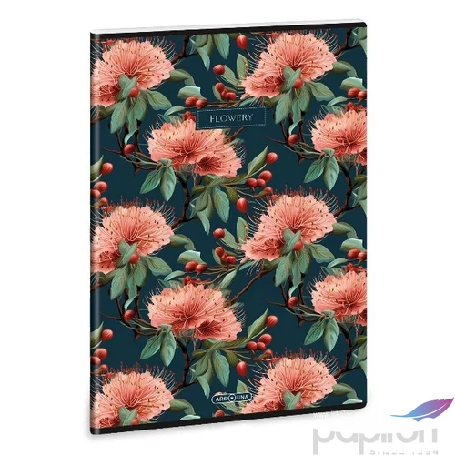 Füzet 87-40 A4 kockás Ars Una Extra kapcsos Flowery green (5419)24 53124197 A/4-es négyzethálós 40lapos 75g