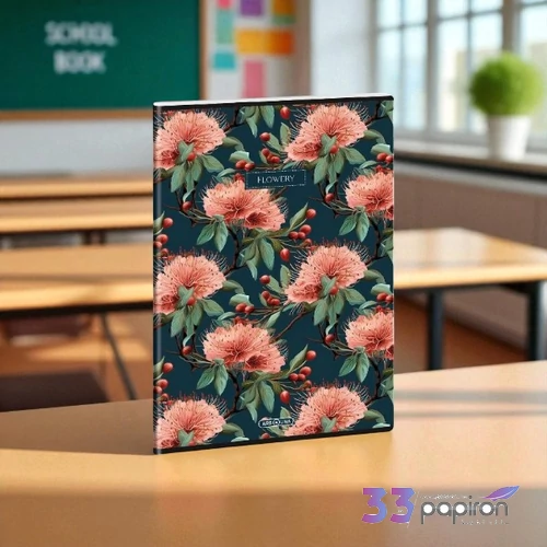 Füzet 87-40 A4 kockás Ars Una Extra kapcsos Flowery green (5419)24 53124197 A/4-es négyzethálós 40lapos 75g
