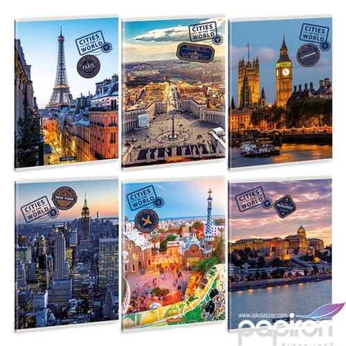 Füzet 80-40 A4 sima Ars Una Cities Of The World 53802231 A/4 sima füzet 40lapos 75gr-os