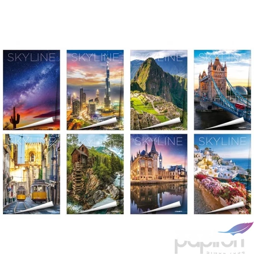 Füzet A4 Blasetti vonalas 80g 42 lapos Skyline Keményfedeles