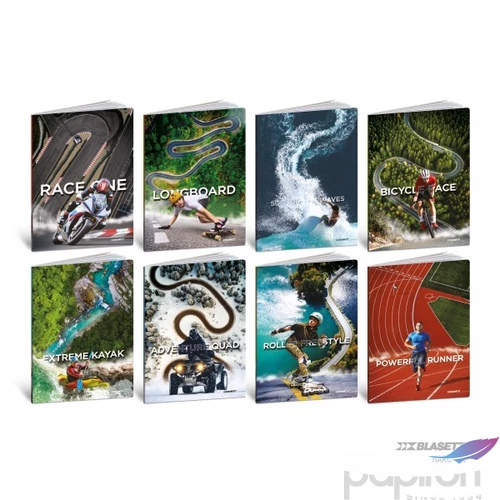 Füzet  A/4 BLASETTI vonalas Sport Track Ht 2025 42L Kemény Fedeles9064