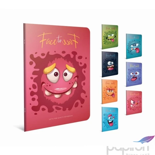 Füzet A4 Gipta Face to face karton borítással 60 lapos kockás 4304
