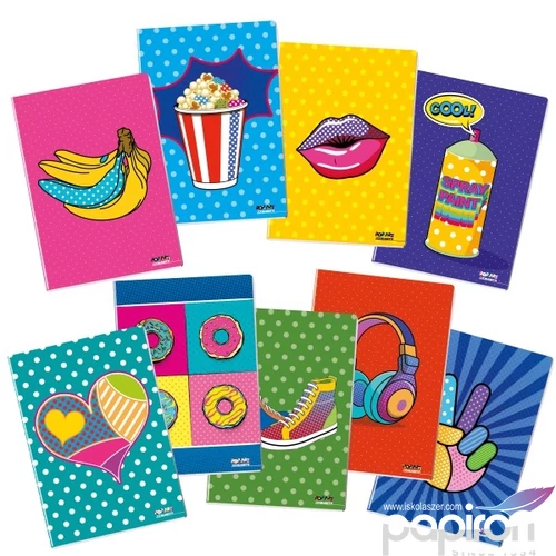 Füzet A4 kockás Blasetti 100g kemény fedeles 50l POP ART 8513