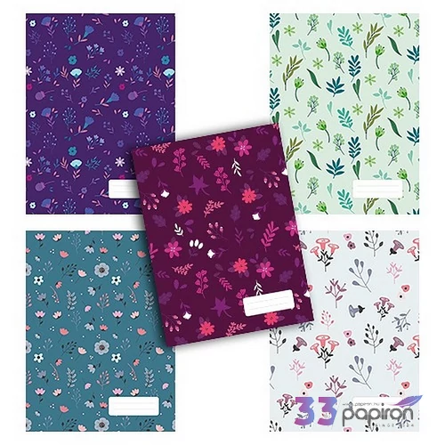 Füzet A4 kockás pd 40 lapos, Fancy Florals vegyes mintákban