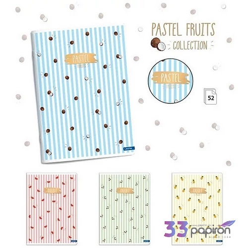 Füzet A4 vonalas 52lap PASTEL FRUITS