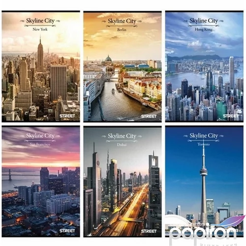 Füzet A/4 vonalas Skyline City 54lap 