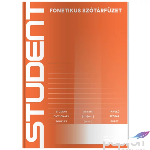 Füzet A5 fonetikus szótár Student minőségi 32lapos tűzött füzet Ico Student iskolaszezonos tanszerek
