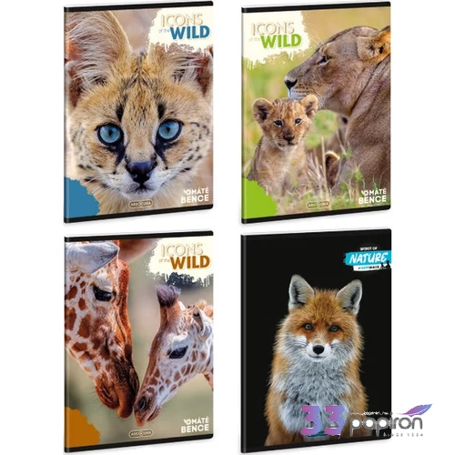 Füzet 27-40 A5 kockás Ars Una Icons of the Wild (5495) 25' 53144928 A/4 kockás füzet 40lapos 75gr-o