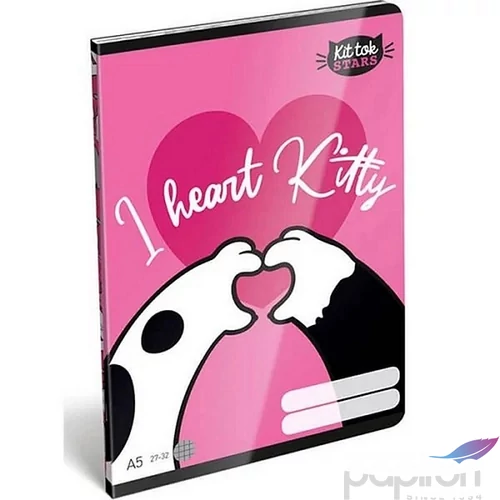 Füzet A/5 kockás KitTok, Heart Kitty 