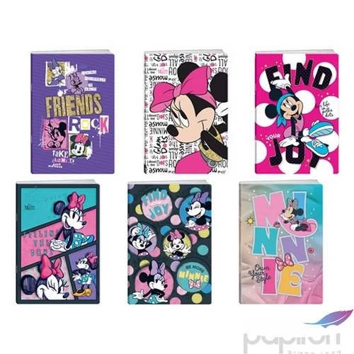 Füzet 50lapos A5 vonalas Play Minnie Mouse csillogós vegyes mintával