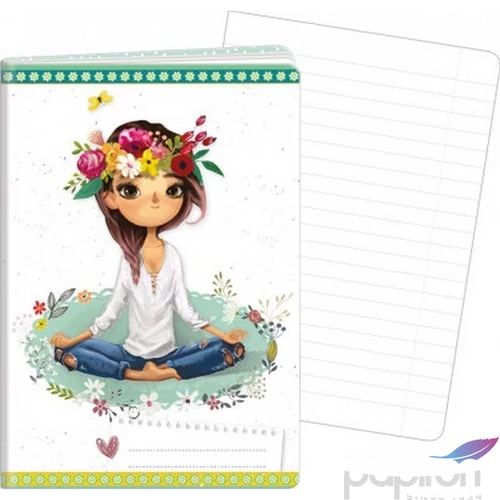 Füzet A6 Argus vonalas Yoga girl 40lapos Argus jegyzetfüzet  1598-0398