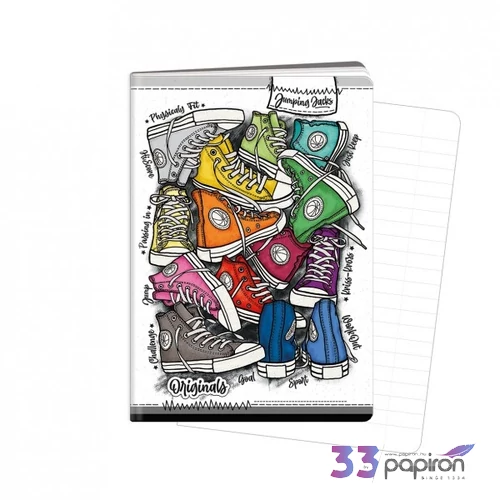 Füzet Argus A5 40 lapos Jumping Jacks tornacipők vonalas