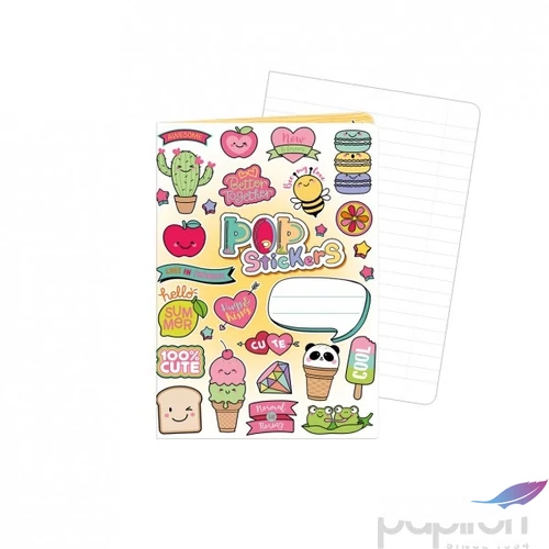 Füzet A6 Argus vonalas Pop Stickers 40 lapos Argus jegyzetfüzet 1598-0365