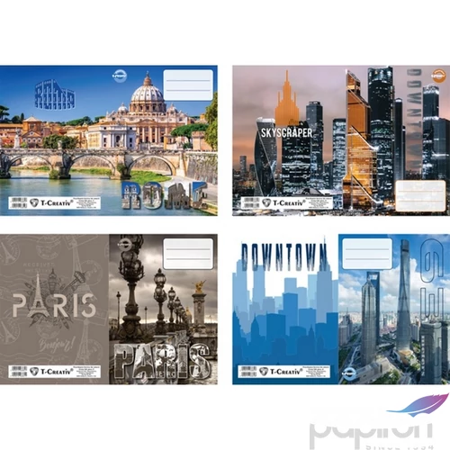 Füzetborító A5 Cities T-Creativ, vegyes minták