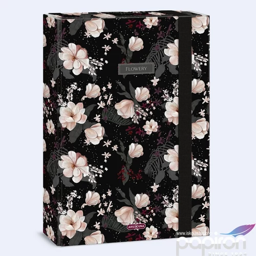 Füzetbox A4 Ars Una 24' Flowery black (5374) 50853748