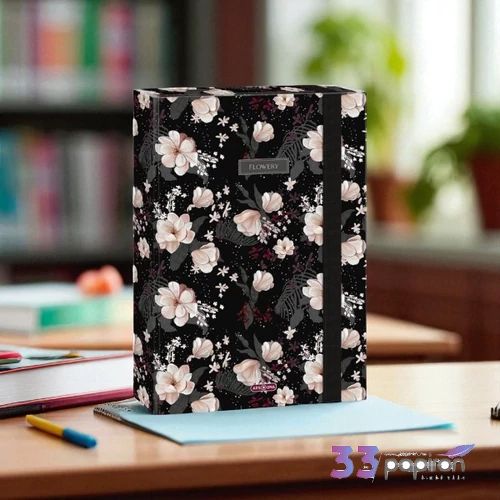 Ars Una A4 Füzetbox 24' Flowery black 50853748 prémium minőség