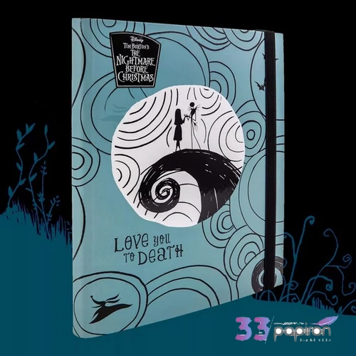 Füzetbox gumis Tim Burton 3 26 A4, karton  szürkéskék 