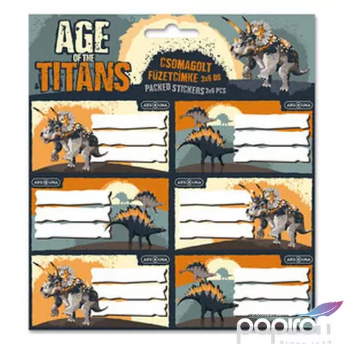 Füzetcímke Ars Una 3x6db Age of the Titans (5261) 23 dínó 53832610 prémium