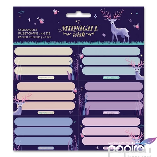 Füzetcímke Ars Una 3x6db Midnight Wish (5129) 22 53831293 Öntapadós - egy csomagban külön