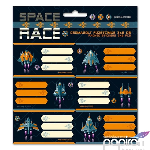 Füzetcímke Ars Una 3x6db Space Race (5143) 22 53831439 Öntapadós - egy csomagban külön