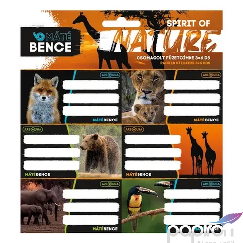 Füzetcímke Ars Una 3x6db 24'' Spirit of Nature (5422) 53834225 Öntapadós - egy csomagban külön