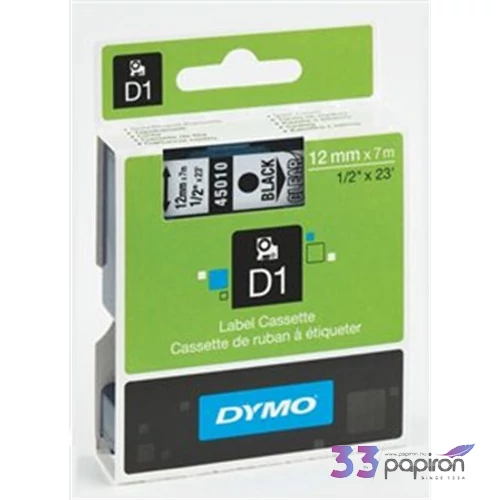 Feliratozó szalag Dymo 9mmx7m DYMO 40913/S0720680- fehér-fekete Feliratozógép szalagok