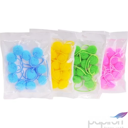 Girland golyó 1,8m x 3cm textil, 4 féle színben zöld, kék, pink, zöld, kék, pink, sárga
