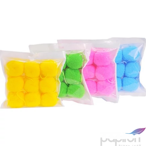 Girland golyó1,8m x 6cm textil, 4 féle színben zöld, kék, pink, zöld, kék, pink, sárga