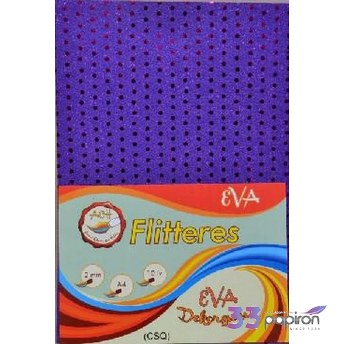 Dekorgumi flitter es lila 2mm, A4 EVA Gumilap glitteres