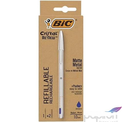 Golyóstol 0,32mm kupakos matt ezüst színű tolltest BIC Crista Re`New