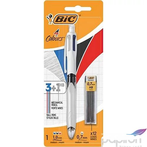 Golyóstol háromszínű nyomósirónna egyben BIC 4 Colours + grafitbé