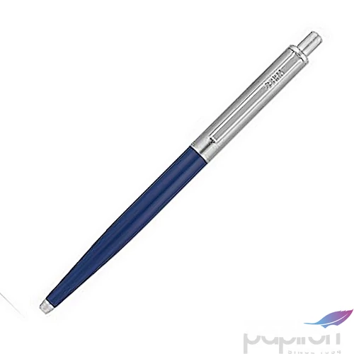 Golyóstoll 0,24mm Zebra nyomógombos, ezüst színű klip kék tolltest, 901, kék