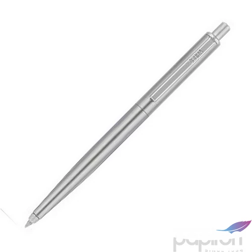 Golyóstoll 0,24mm Zebra nyomógombos, ezüst színű klip ezüst tolltest, 901, kék