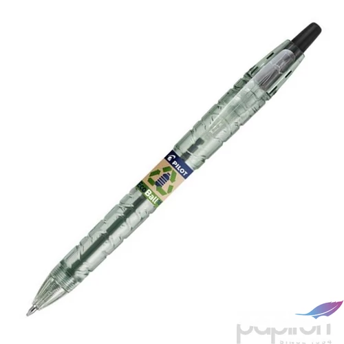 Golyóstoll 0,27mm Pilot nyomógombos, B2P EcoBall, fekete 